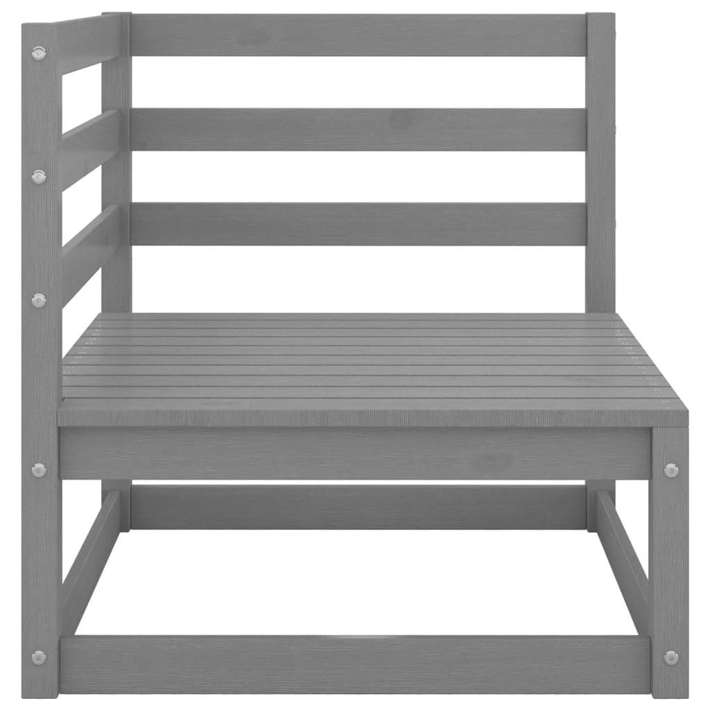 2-tlg. Garten-Lounge-Set mit Kissen Grau Kiefer Massivholz - Pazzar.ch