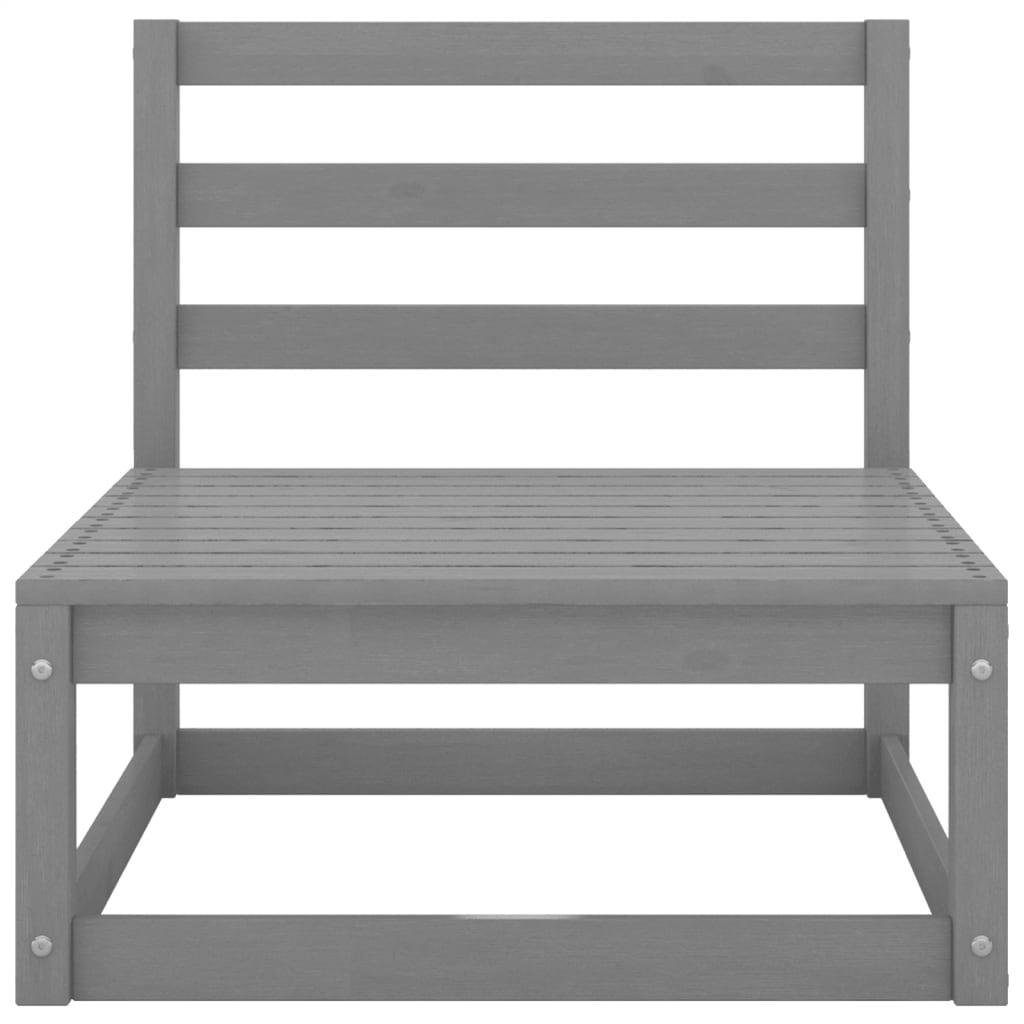 2-tlg. Garten-Lounge-Set mit Kissen Grau Kiefer Massivholz - Pazzar.ch
