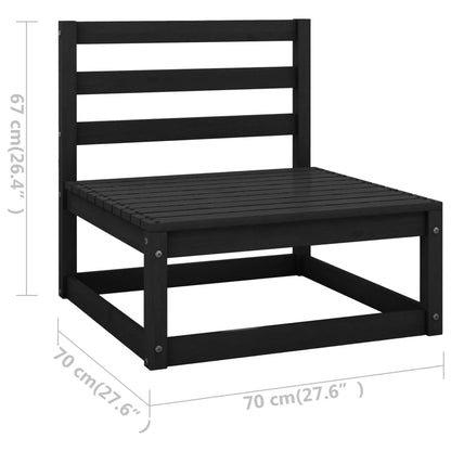 2-tlg. Garten-Lounge-Set mit Kissen Schwarz Kiefer Massivholz - Pazzar.ch