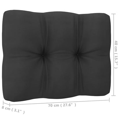 2-tlg. Garten-Lounge-Set mit Kissen Schwarz Kiefer Massivholz - Pazzar.ch