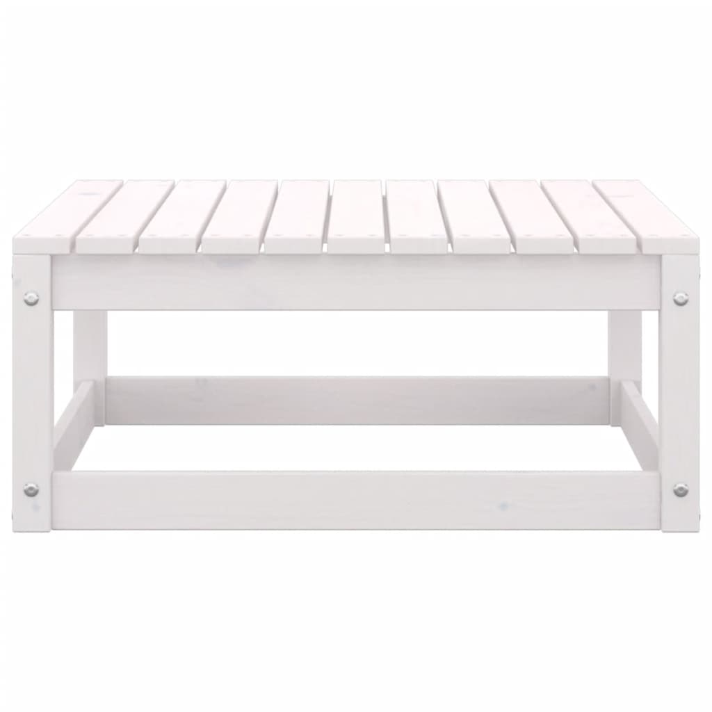 2-tlg. Garten-Lounge-Set mit Kissen Weiß Kiefer Massivholz
