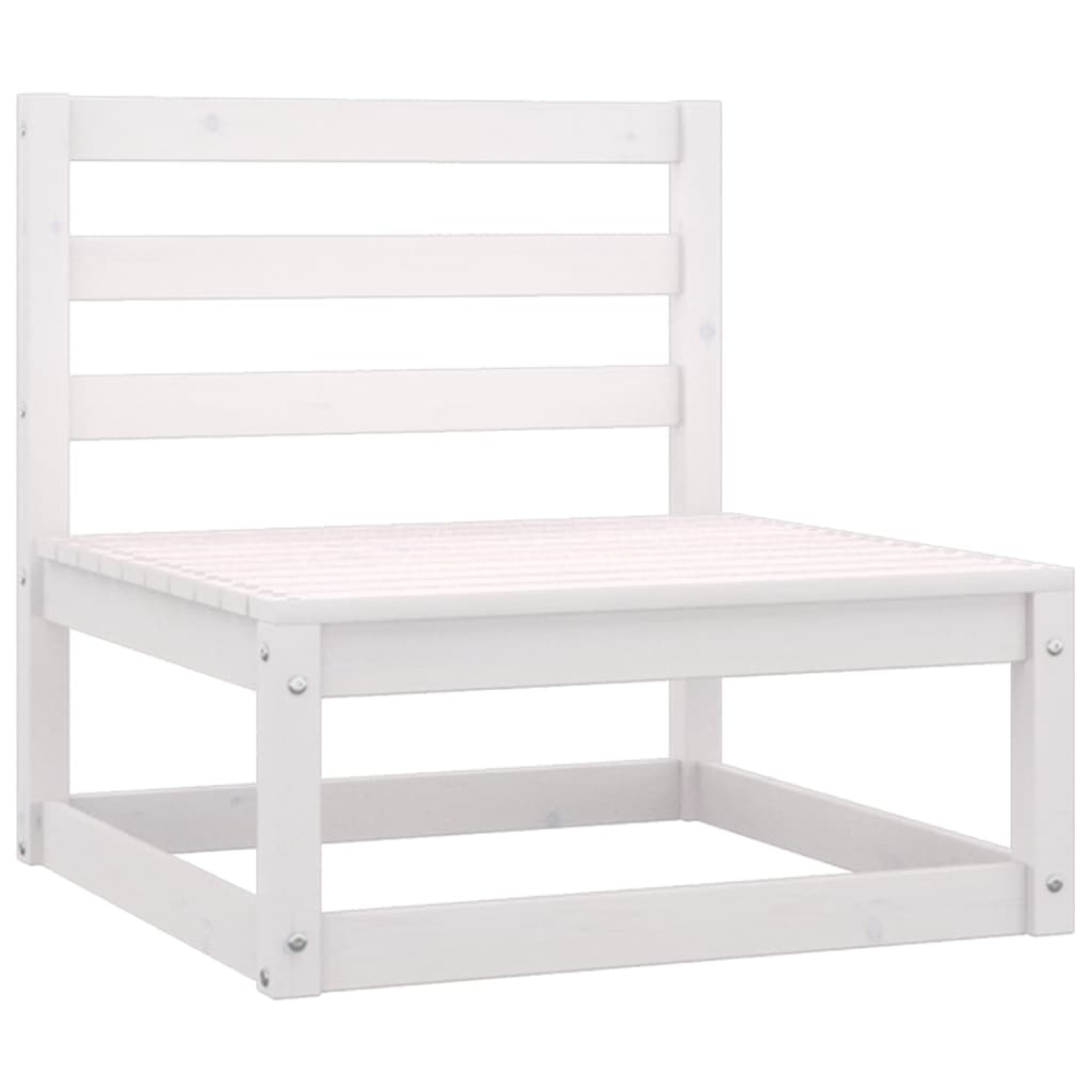 2-tlg. Garten-Lounge-Set mit Kissen Weiß Kiefer Massivholz - Pazzar.ch