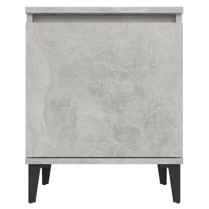 Nachttische mit Metallbeinen 2 Stk. Betongrau 40x30x50 cm - Pazzar.ch