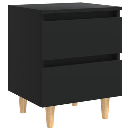 Nachttische 2 Stk. mit Kiefernholz-Beinen Schwarz 40x35x50 cm - Pazzar.ch