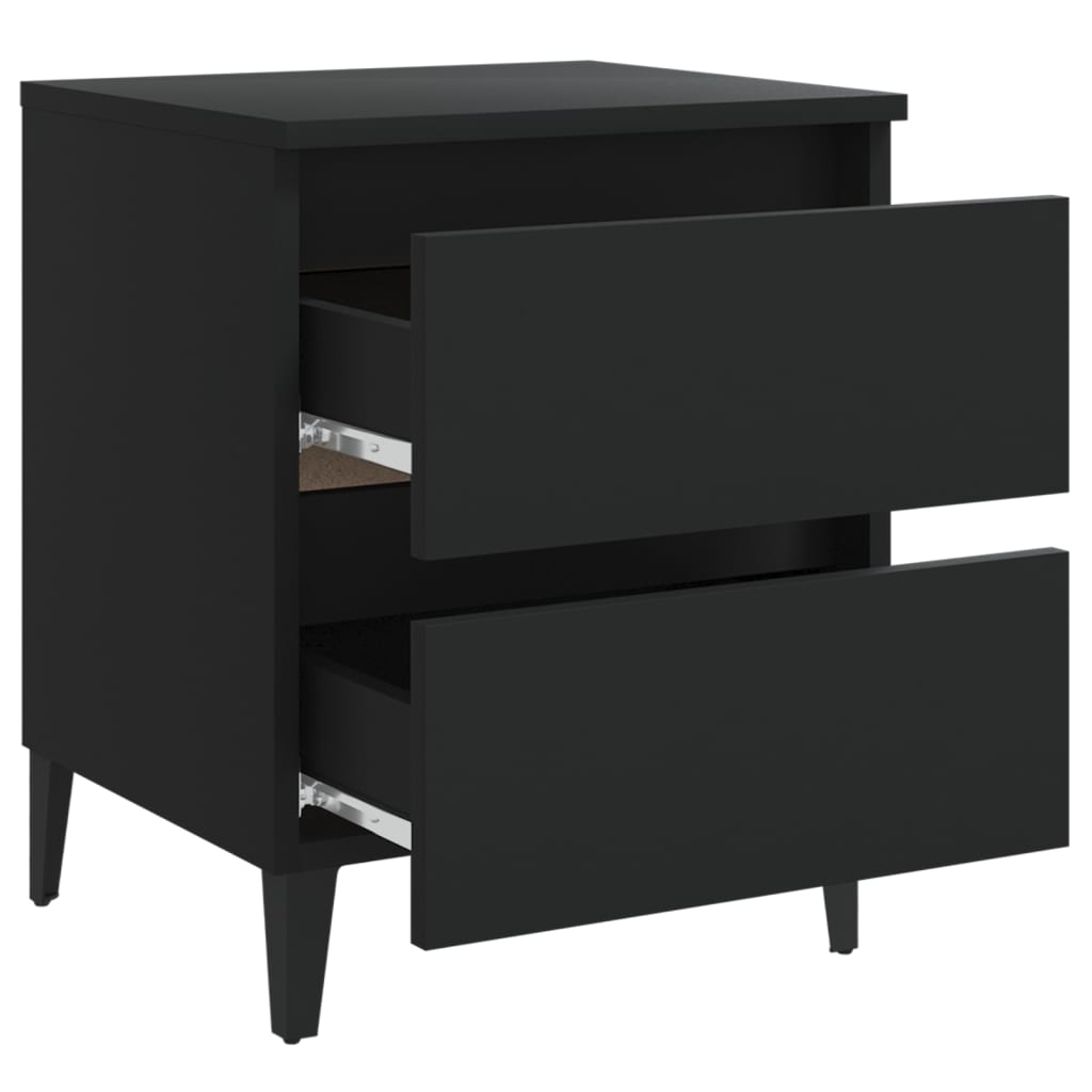 Nachttische 2 Stk. Schwarz 40x35x50 cm Holzwerkstoff - Pazzar.ch