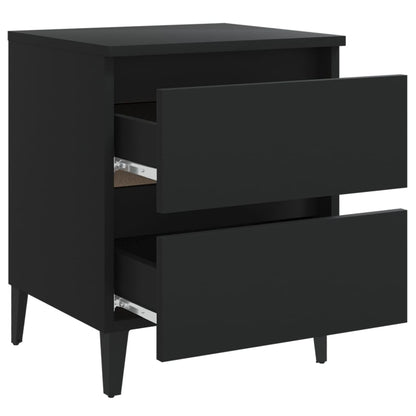 Nachttische 2 Stk. Schwarz 40x35x50 cm Holzwerkstoff - Pazzar.ch
