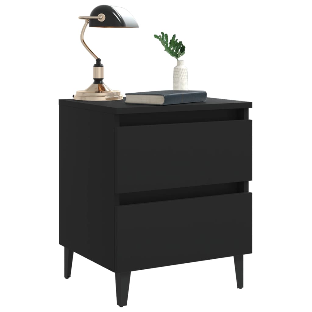 Nachttische 2 Stk. Schwarz 40x35x50 cm Holzwerkstoff - Pazzar.ch
