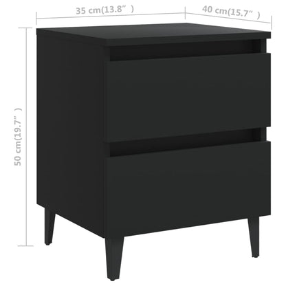 Nachttische 2 Stk. Schwarz 40x35x50 cm Holzwerkstoff - Pazzar.ch