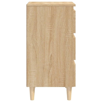 Nachttisch mit Massivholz-Beinen Sonoma-Eiche 40x35x69 cm - Pazzar.ch