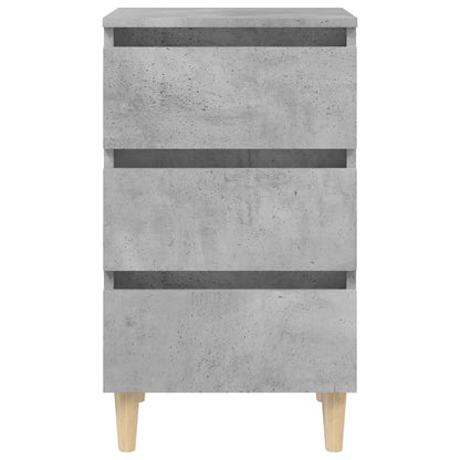 Nachttisch mit Massivholz-Beinen Betongrau 40x35x69 cm - Pazzar.ch