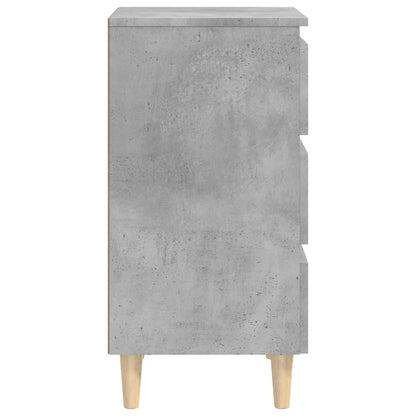 Nachttisch mit Massivholz-Beinen Betongrau 40x35x69 cm - Pazzar.ch