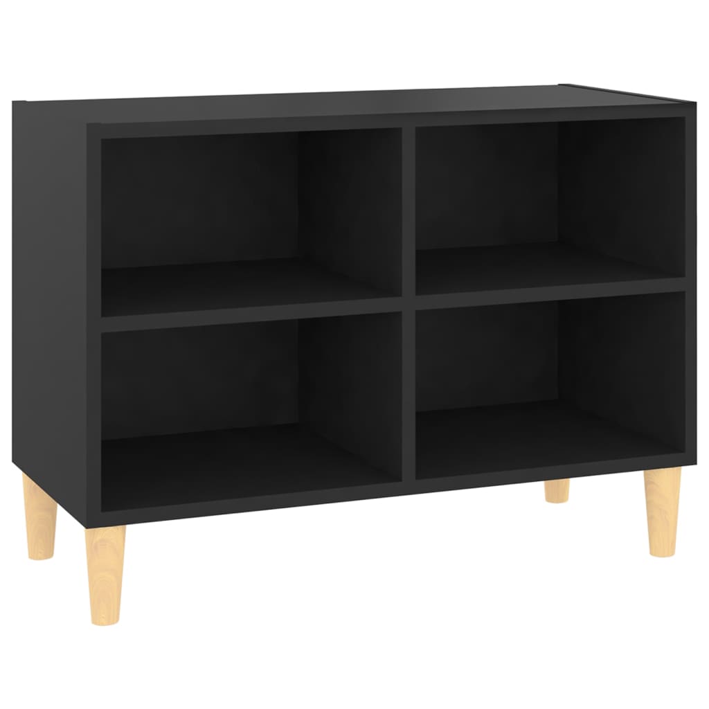 TV-Schrank mit Massivholz-Beinen Schwarz 69,5x30x50 cm - Pazzar.ch