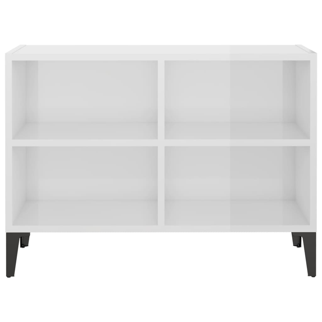 TV-Schrank mit Metallbeinen Hochglanz-Weiß 69,5x30x50cm - Pazzar.ch