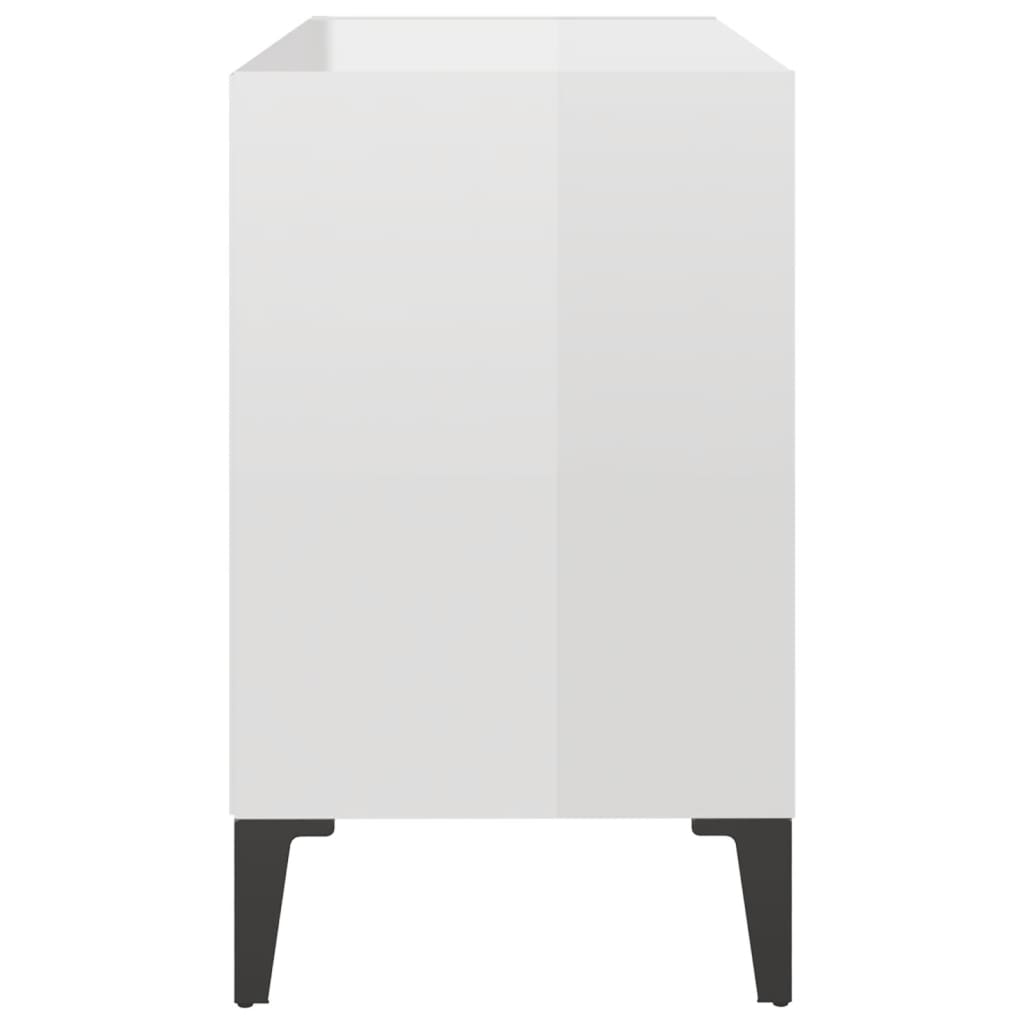TV-Schrank mit Metallbeinen Hochglanz-Weiß 69,5x30x50cm - Pazzar.ch