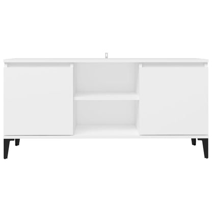 TV-Schrank mit Metallbeinen Weiß 103,5x35x50 cm - Pazzar.ch