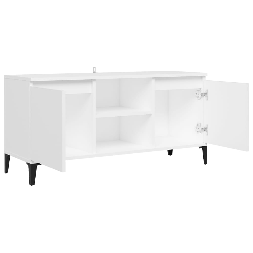 TV-Schrank mit Metallbeinen Weiß 103,5x35x50 cm - Pazzar.ch