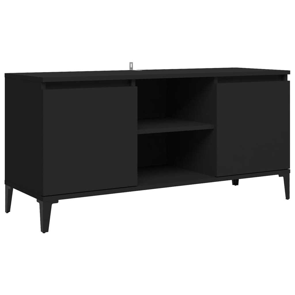 TV-Schrank mit Metallbeinen Schwarz 103,5x35x50 cm - Pazzar.ch
