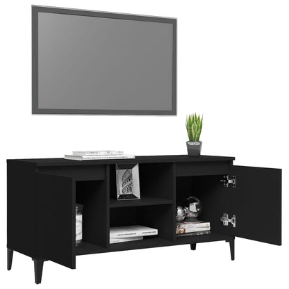 TV-Schrank mit Metallbeinen Schwarz 103,5x35x50 cm - Pazzar.ch