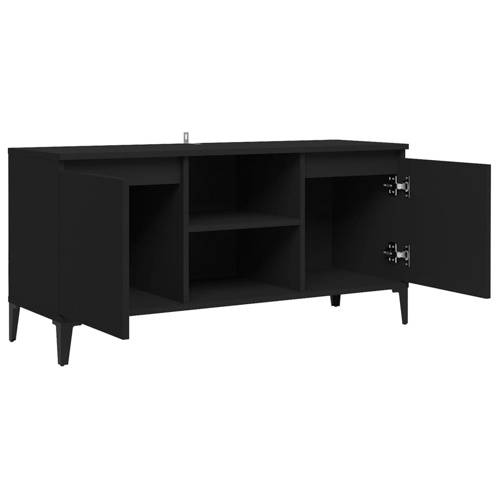 TV-Schrank mit Metallbeinen Schwarz 103,5x35x50 cm - Pazzar.ch