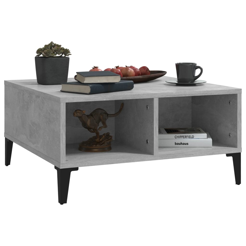 Couchtisch Betongrau 60x60x30 cm Holzwerkstoff - Pazzar.ch
