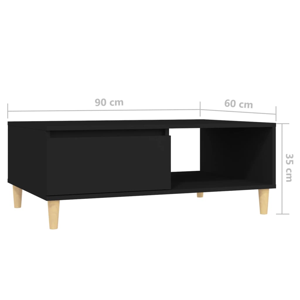 Couchtisch Schwarz 90x60x35 cm Holzwerkstoff - Pazzar.ch