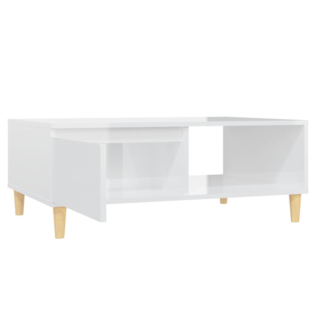 Couchtisch Hochglanz-Weiß 90x60x35 cm Holzwerkstoff - Pazzar.ch