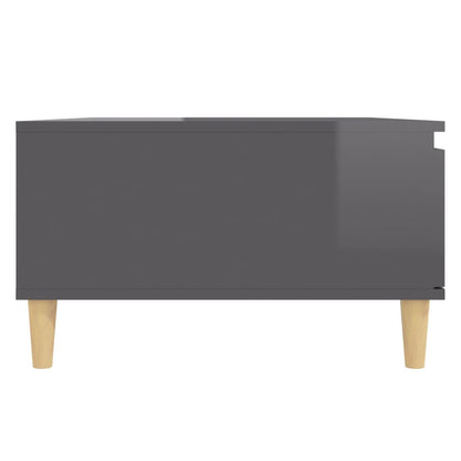 Couchtisch Hochglanz-Grau 90x60x35 cm Holzwerkstoff - Pazzar.ch