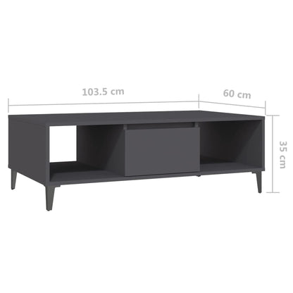 Couchtisch Grau 103,5x60x35 cm Holzwerkstoff - Pazzar.ch