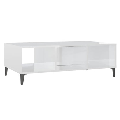 Couchtisch Hochglanz-Weiß 103,5x60x35 cm Holzwerkstoff - Pazzar.ch