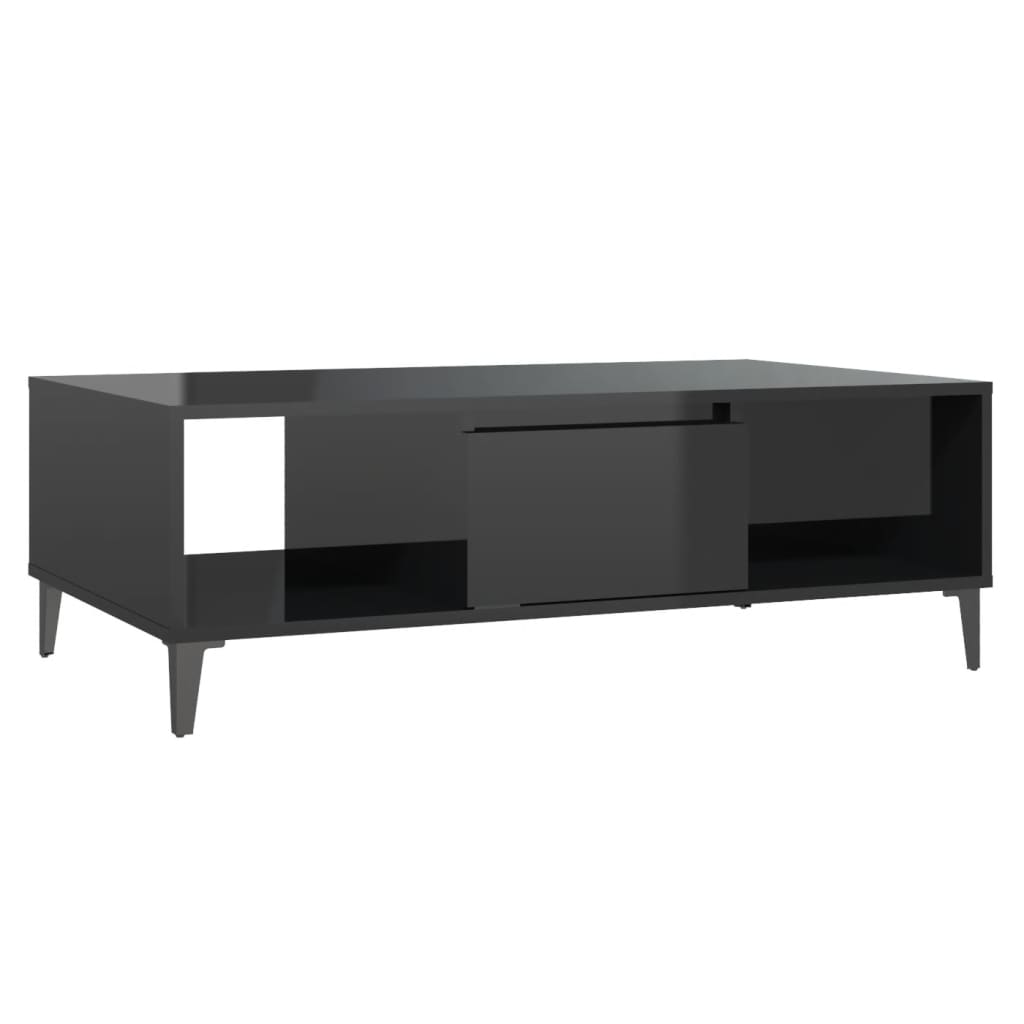 Couchtisch Hochglanz-Schwarz 103,5x60x35 cm Holzwerkstoff - Pazzar.ch