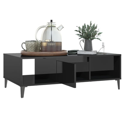 Couchtisch Hochglanz-Schwarz 103,5x60x35 cm Holzwerkstoff - Pazzar.ch