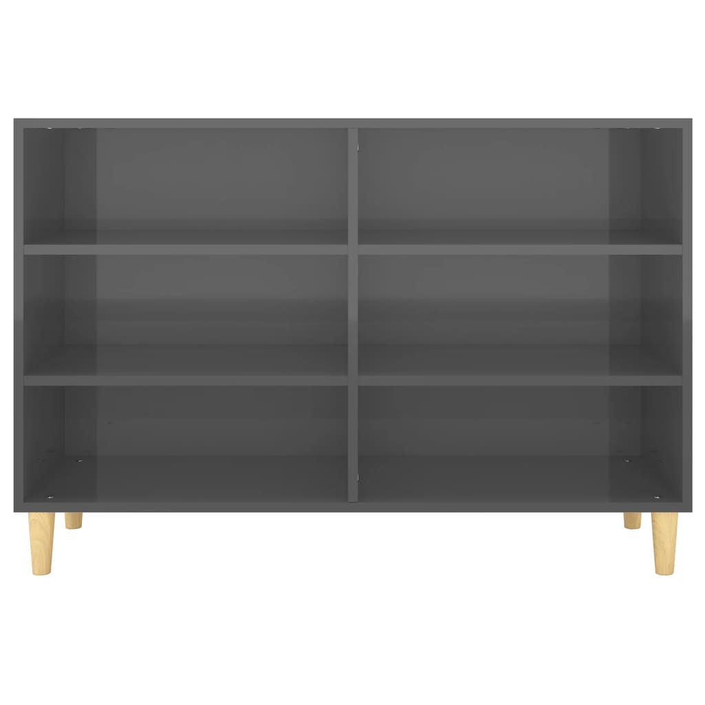 Sideboard Hochglanz-Grau 103,5x35x70 cm Holzwerkstoff