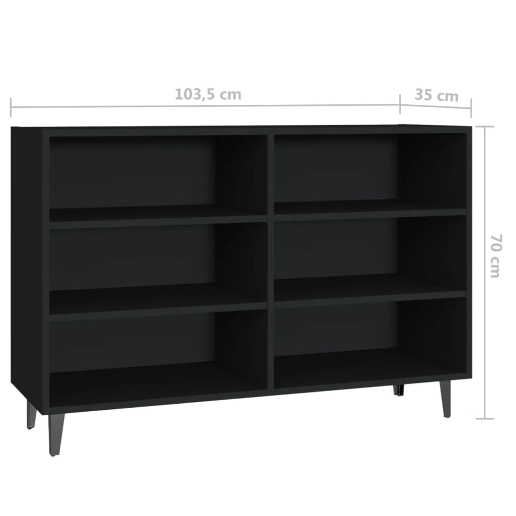 Sideboard Schwarz 103,5x35x70 cm Holzwerkstoff - Pazzar.ch