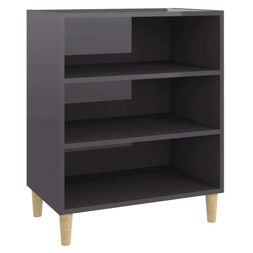 Sideboard Hochglanz-Grau 57x35x70 cm Holzwerkstoff - Pazzar.ch