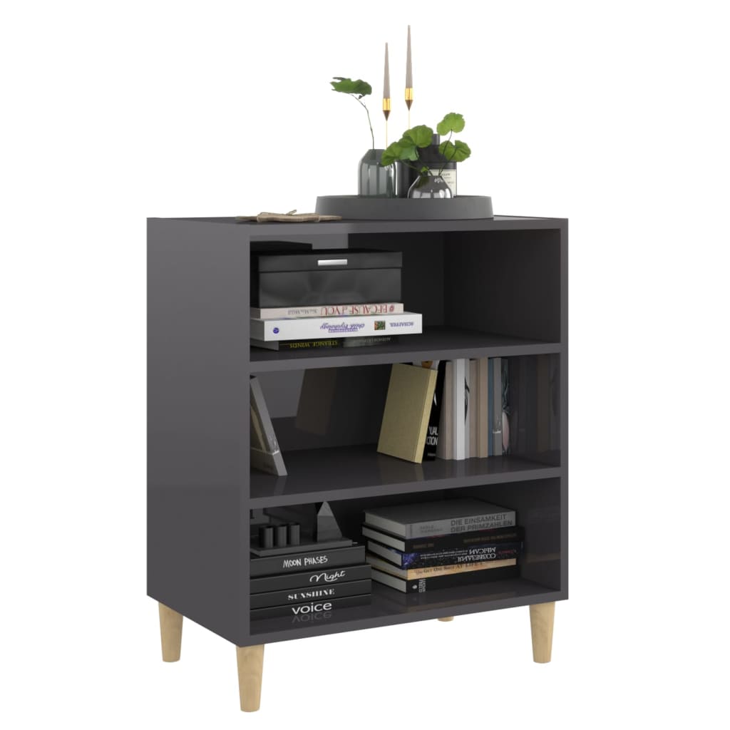 Sideboard Hochglanz-Grau 57x35x70 cm Holzwerkstoff - Pazzar.ch