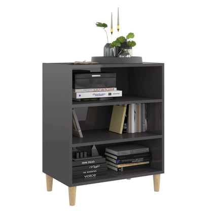 Sideboard Hochglanz-Grau 57x35x70 cm Holzwerkstoff - Pazzar.ch