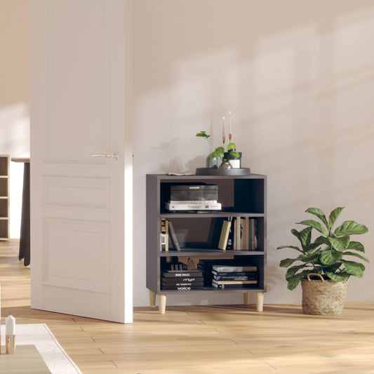 Sideboard Hochglanz-Grau 57x35x70 cm Holzwerkstoff - Pazzar.ch