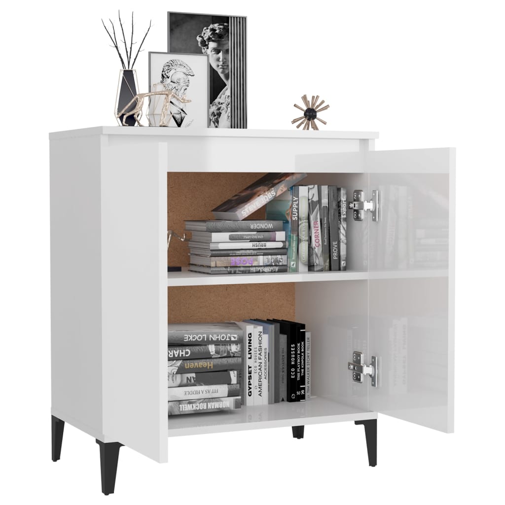 Sideboard Hochglanz-Weiß 60x35x70 cm Holzwerkstoff - Pazzar.ch