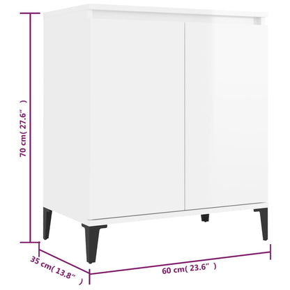 Sideboard Hochglanz-Weiß 60x35x70 cm Holzwerkstoff - Pazzar.ch