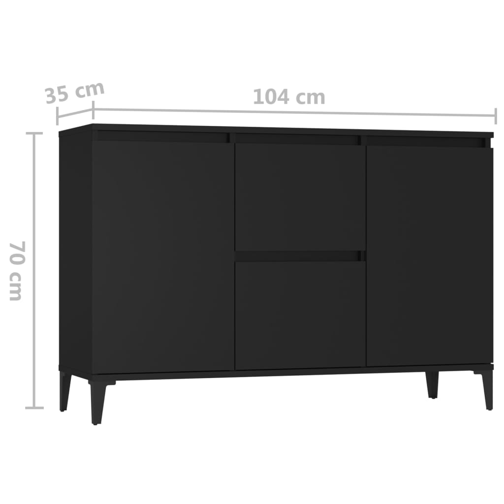 Sideboard Schwarz 104x35x70 cm Holzwerkstoff - Pazzar.ch