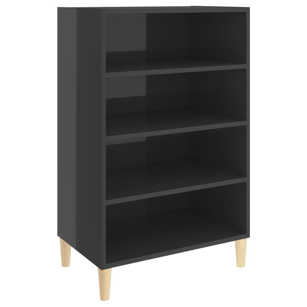 Sideboard Hochglanz-Grau 57x35x90 cm Holzwerkstoff - Pazzar.ch