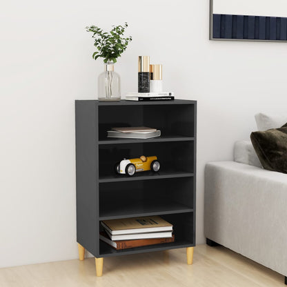 Sideboard Hochglanz-Grau 57x35x90 cm Holzwerkstoff - Pazzar.ch