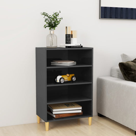 Sideboard Hochglanz-Grau 57x35x90 cm Holzwerkstoff - Pazzar.ch