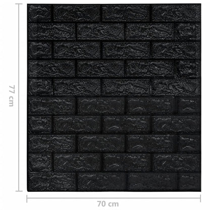 3D Tapete Ziegelstein Selbstklebend 20 Stk. Schwarz - Pazzar.ch