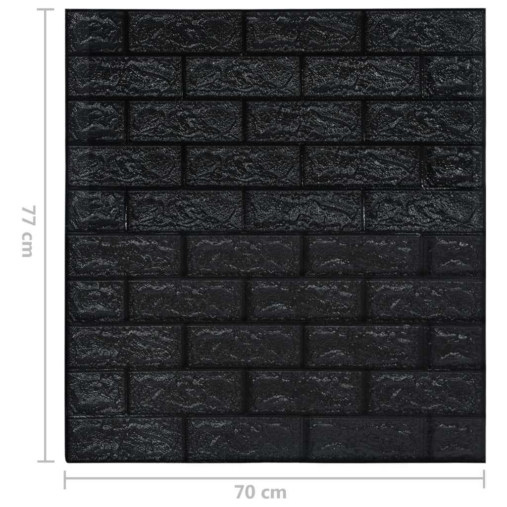 3D Tapete Ziegelstein Selbstklebend 40 Stk. Schwarz - Pazzar.ch