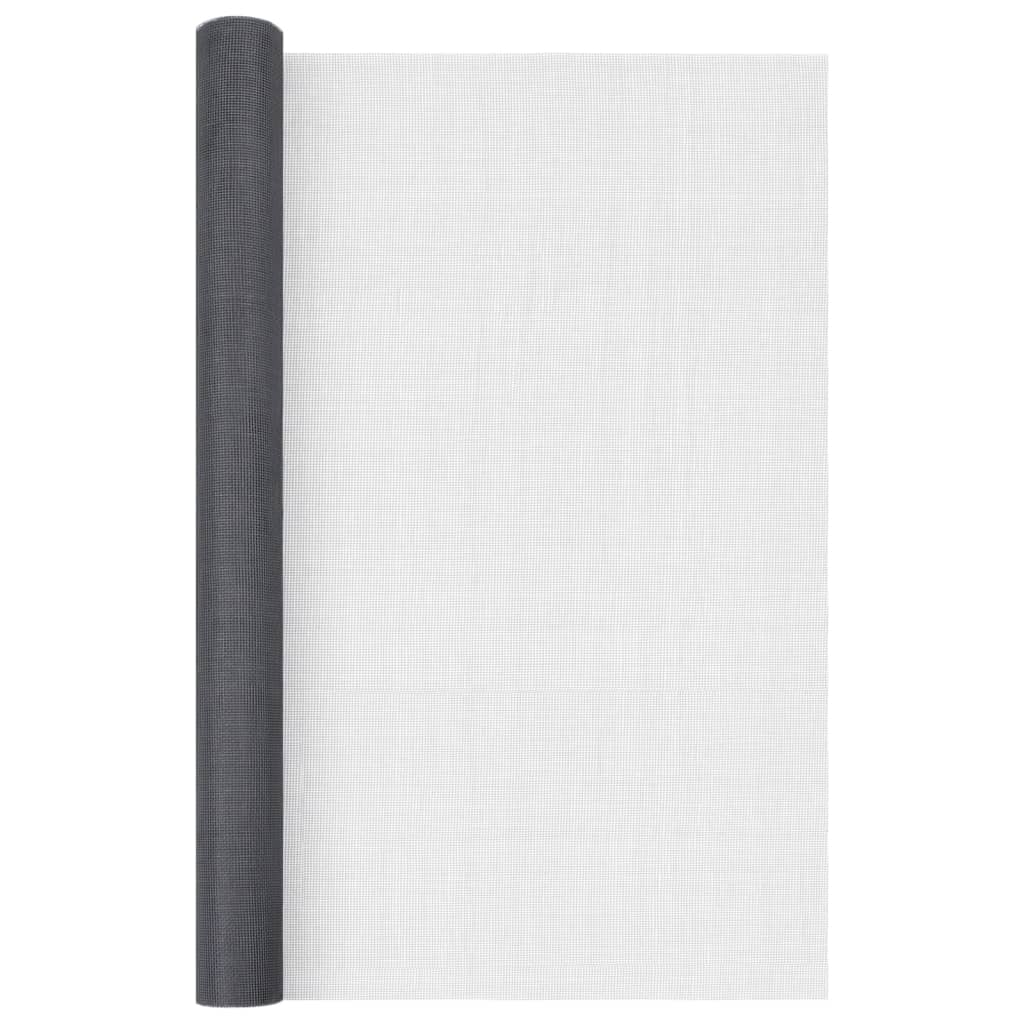Fliegengitter Fiberglas 112x500 cm Grau - Pazzar.ch