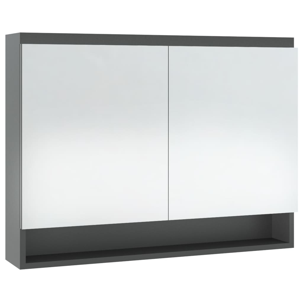 Spiegelschrank fürs Bad 80x15x60 cm MDF Grau - Pazzar.ch