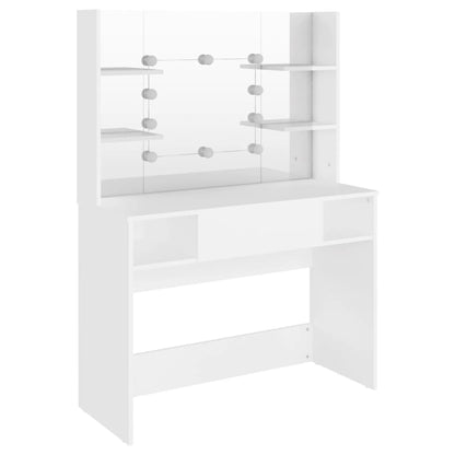 Schminktisch mit LED-Beleuchtung 100x40x135 cm MDF Weiß - Pazzar.ch