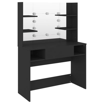 Schminktisch mit LED-Beleuchtung 100x40x135 cm MDF Schwarz - Pazzar.ch