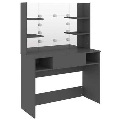 Schminktisch mit LED-Beleuchtung 100x40x135 cm MDF Grau - Pazzar.ch